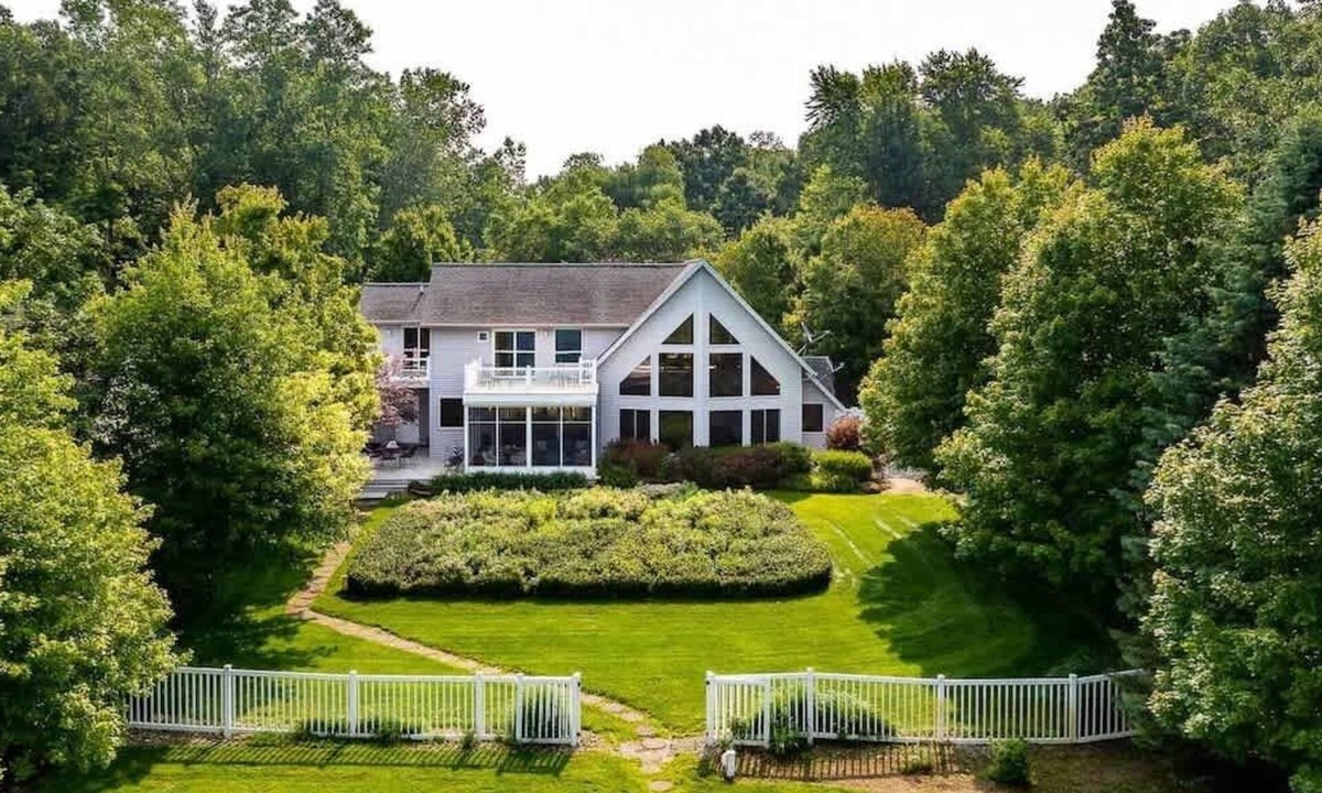 South Haven House | Lakefront A-Frame Estate | Private Beach | Hot Tub