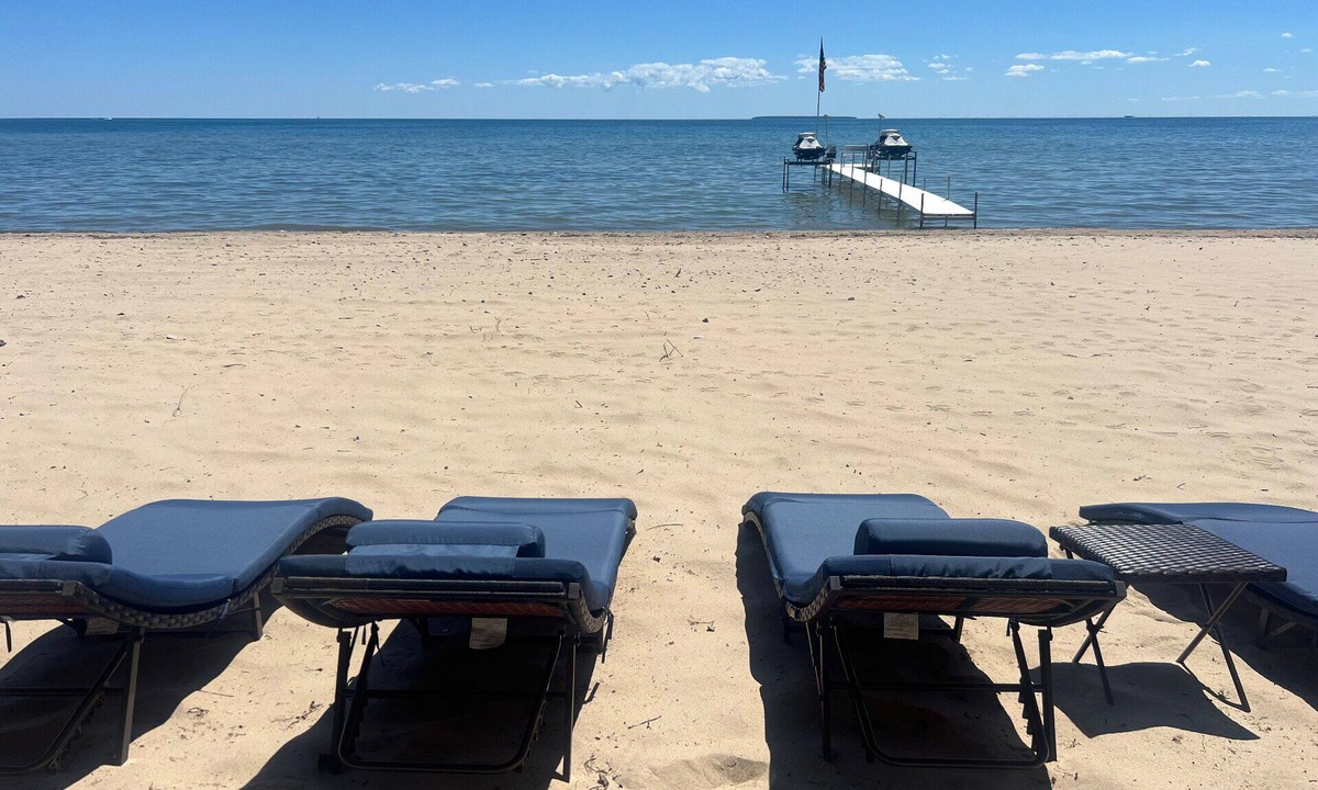 Au Gres House | Lakefront with 80' of private sandy beach on Lake Huron!