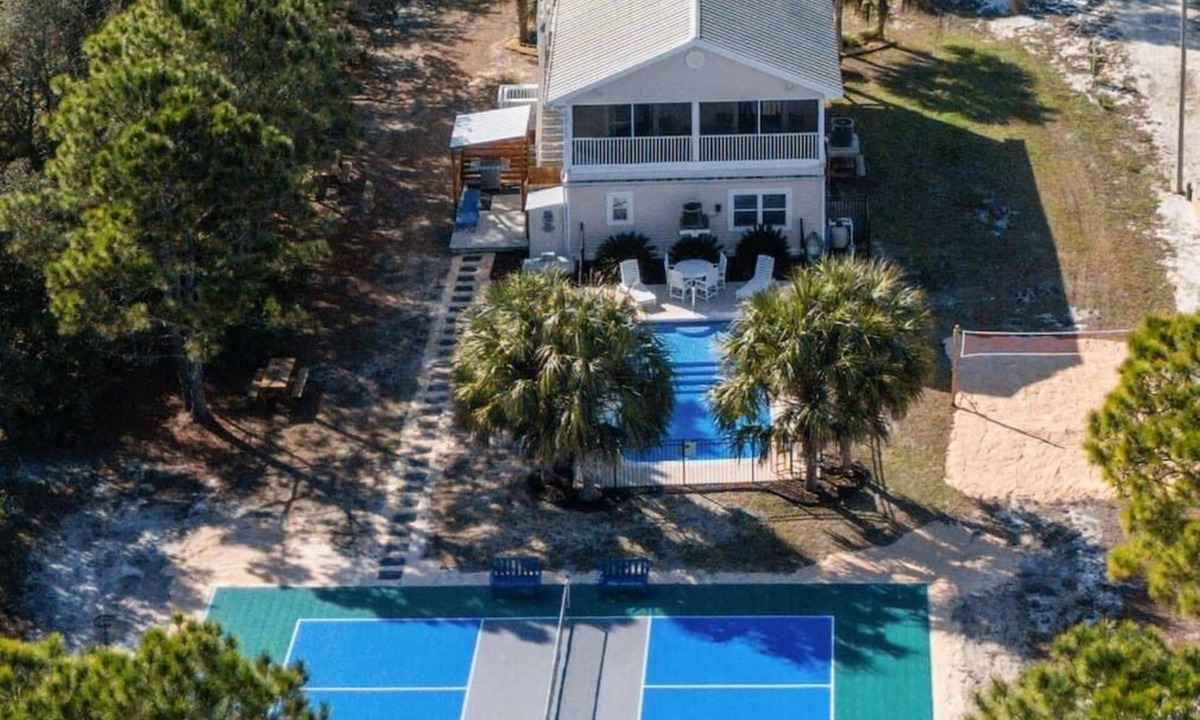 Surf Side Shores House | Our Serenity Now: Private Pickleball & Private Pool: Coastal Ft Morgan Retreat