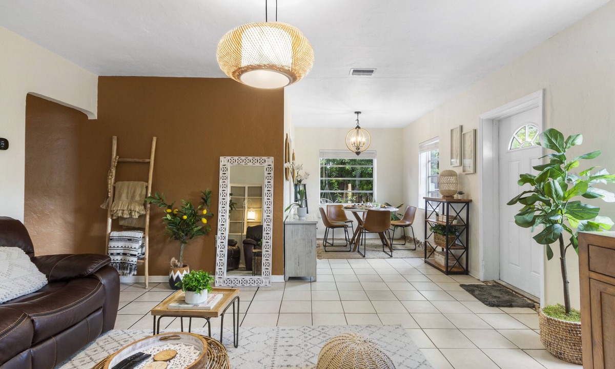 Miami Shores House | Your stylish 3-bedroom private home designed for travelers who love comfort, design, and outdoor living. Curated boho interiors meet modern amenities, creating a serene yet vibrant retreat.