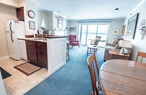 Boyne City Condo | 110 Water Street | 1BR Beachfront Condo | Lake Charlevoix