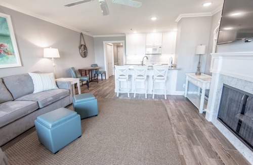 Boyne City Condo | 112 Water Street | Lake Charlevoix Views | Private Patio and Beach |