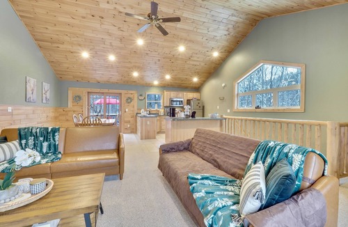 Gaylord Cabin | Big Lake Cabin with Hot Tub/Kayaks/Ping Pong