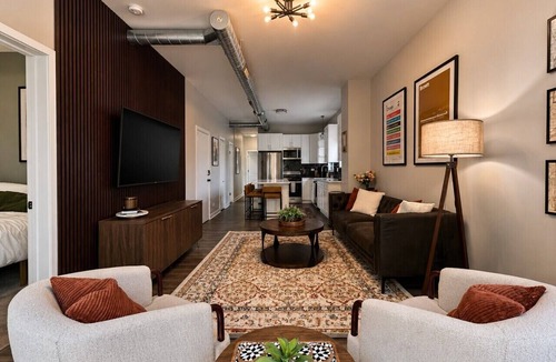 North Center Apartment | Brown Line Lounge | Curated Moody