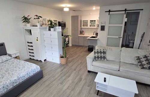Battle Ground Apartment | Cozy peaceful spacious studio WiFi work station fitness items in Battle Ground