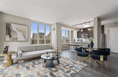 Rush and Division Apartment | Elegant 2BR with Resort Amenities & City Views