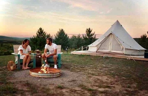 Boyne Falls RV Rental | Escape to the Stars: Bell Tent Getaway for Couples in Michigan's Idyllic Destination