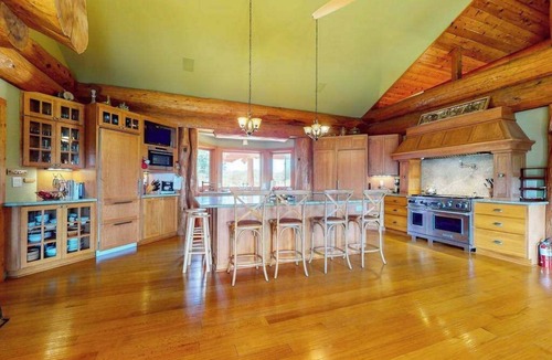 Benton Harbor House | Grand cabin with lake view, pond, wood fireplace & AC, & fast WiFi