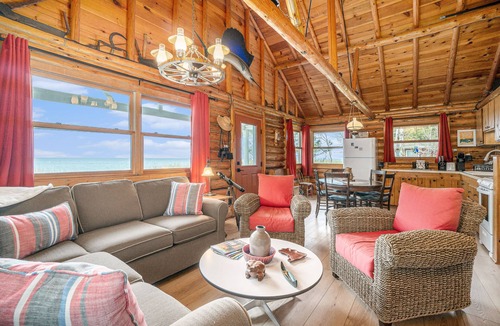 Empire Cabin | Lakefront cabin with 100 ft of Lake Michigan beach, full kitchen, loft, & deck