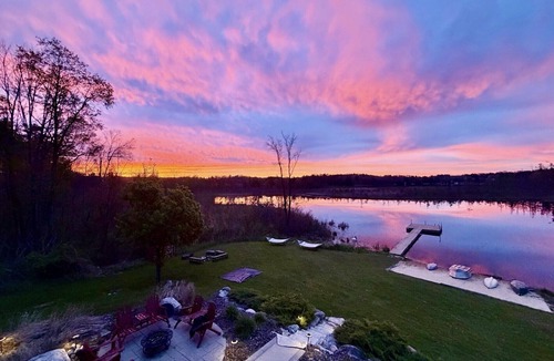 Big Rapids Cabin | Lakefront Lodge & Adjacent Carriage House-65 Acres-Private Lake, Gourmet Kitchen