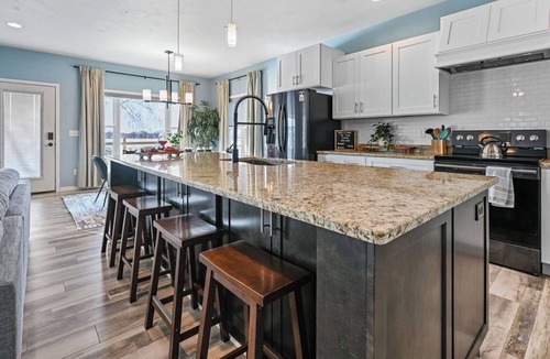 Butte Des Morts House | Lux Designer Lakefront Home with Views, Firepit, Dock, Kayaks, and up to 2 Dogs