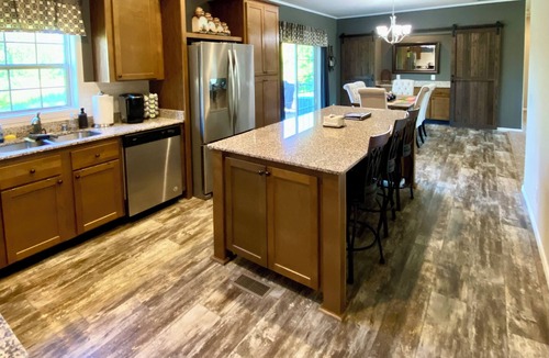 Marinette House | Modern Home on Trout Creek in Peshtigo “Fire City” w/Spacious Backyard & Deck!