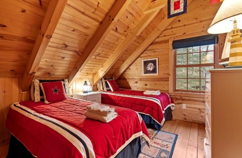 Saugatuck House | Peaceful Forest Cabin with Hot Tub, Fireplace & Outdoor Lounge in Saugatuck, Michigan