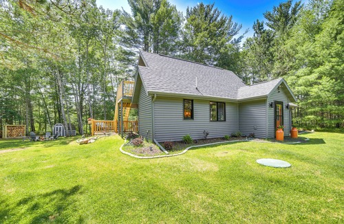 Pembine Cabin | Pembine Cabin w/Expansive Yard, Fire Pit & Grill!