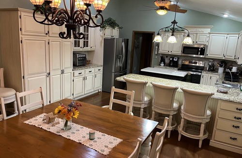 Vestaburg House | Private lakefront home. Sandy beach canoe, 2 kayaks. Pool, Spa & Pontoon rental.