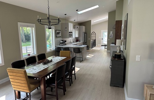 New Buffalo House | Red Oak-5 bedroom with in ground pool, fireplace-walk to restaurants
