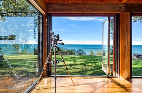 Beverly Shores House | The Cypress Log Cabin - Historic National Park Home on the beach
