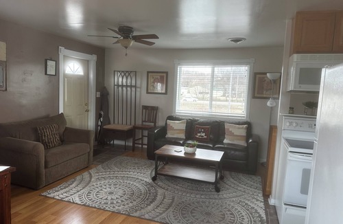New Glarus Apartment | The Matterhorn Summit Gasthaus is a Second floor 1-bedroom apartment