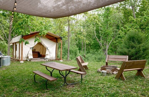 East Troy RV Rental | Three Quaint Glamping Tents Surrounded by Nature for a Wonderful Group Getway in Troy, Wisconsin
