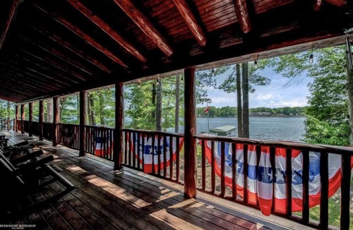 Long Lake House | Unique log cedar family vacation home with 185 feet of secluded lake frontage