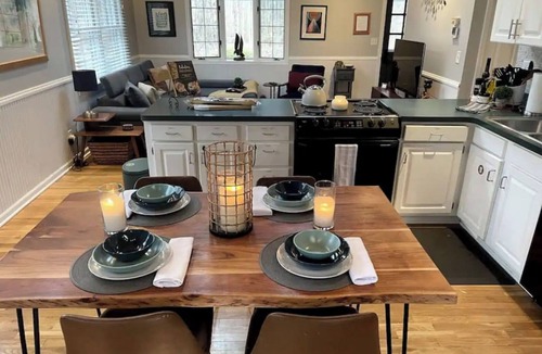 Harbert Cottage | 5 min to Warren Dunes! Private Wooded Retreat w/Sunroom, Firepit & Fireplace