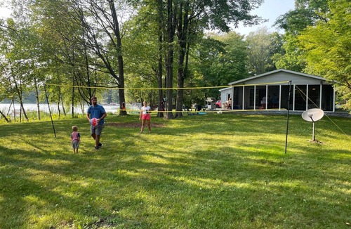 Scottville House | Waterfront home with Star Wars themed bunk room on all sports lake.