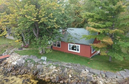 Sturgeon Bay Cabin | Waterfront Swedish-style Log Cabin on Sand Bay, Door County - Moonlight Magic