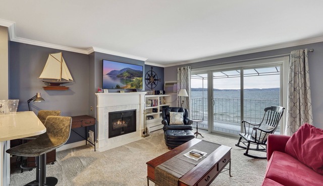 210 Water Street | Lake Charlevoix Beachfront + Patio | Fireplace