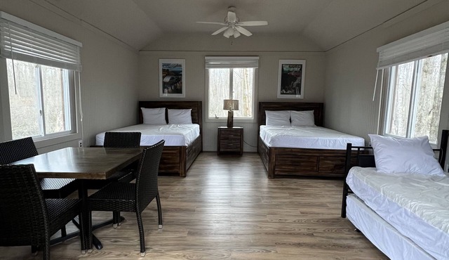Arrowhead Lake Camp - Wood View Cabins that sleep up to six people.