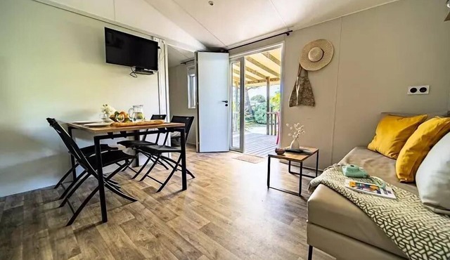 Camping L'Océan * - Mobile Home Duo Premium 3 Rooms 4 People Jacuzzi + Air Conditioning + TV