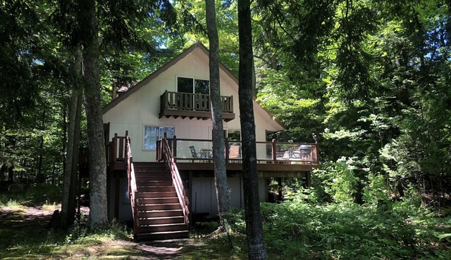 House on sandy beach in Omena. Budget friendly. Dog ok. Sunrise views.