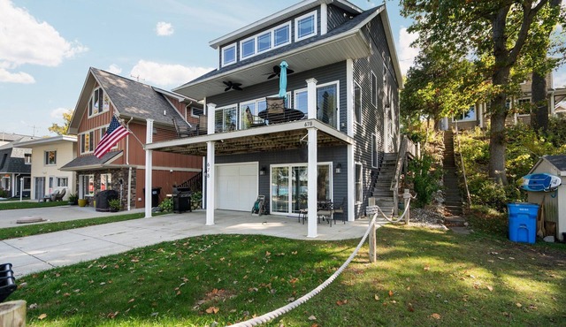Modern Lakefront Home on a Private Lake in the Irish Hills, Sunset Lake Views!