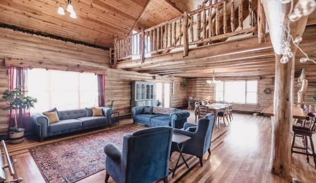 Spacious Multi-family Log Home with Sauna in Viola