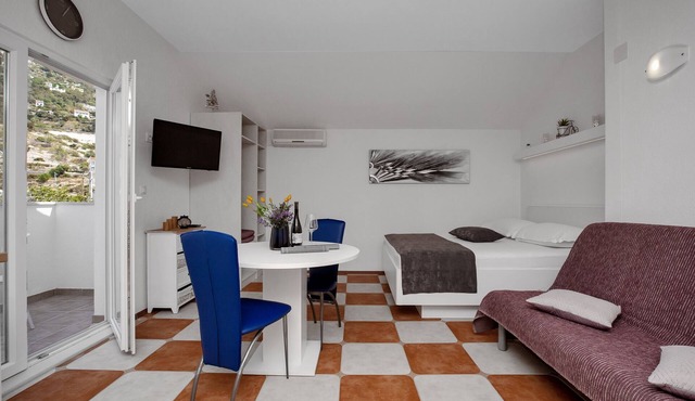 Studio flat with balcony and sea view Drašnice, Makarska (AS-2581-a) in Drašnice
