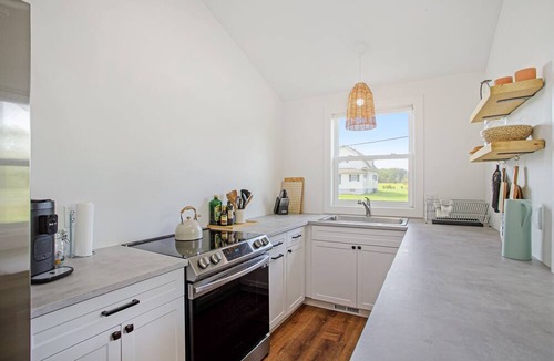 Bridgman House | Dog-friendly home near Lake Michigan with pool, hot tub, & modern interior